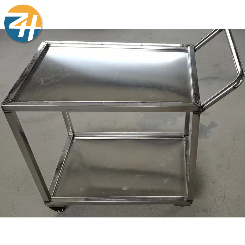 厂家批发304不锈钢手推车 酒店餐饮工具运输搬运不锈钢双层推车