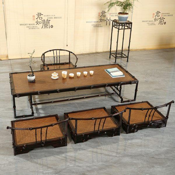 仿古中式大漆筇竹禅椅家具茶几榻榻米竹桌椅组合方桌休闲茶室茶台,住宅家具,家用茶台/茶桌,淘宝优惠券,粉丝福利购,淘宝优惠卷