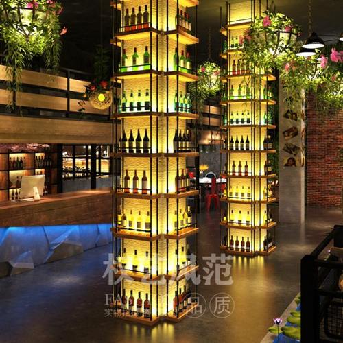 酒吧酒架音乐餐吧酒架隔断发光酒柜红酒架置物酒柜展示柜发光酒架