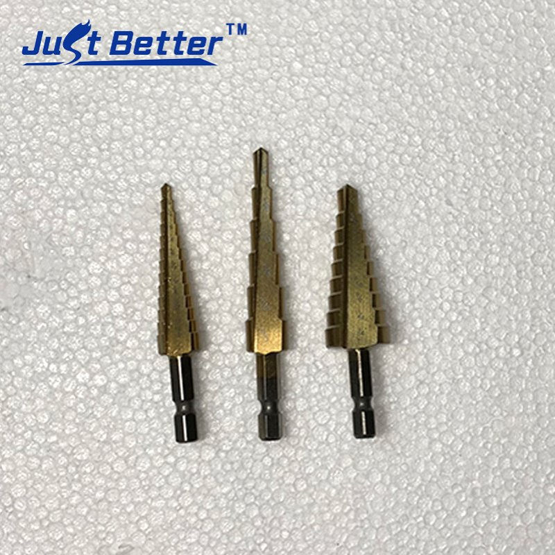 厂家供应钻头高速钢镀钛阶梯宝塔钻英制套装阶梯钻3件套