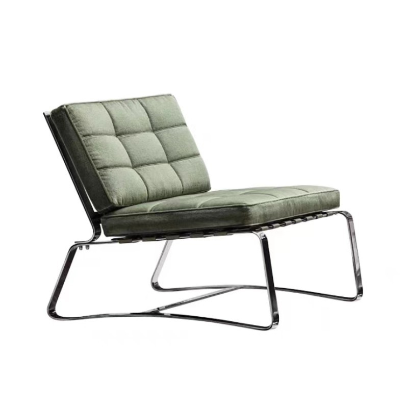 轻奢超纤皮休闲椅家用商务空间现代简约设计师布艺单人沙发椅