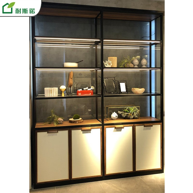 北京厂家全屋定 制玻璃柜铝门钢化玻璃灯箱金黑色山生态板衣柜