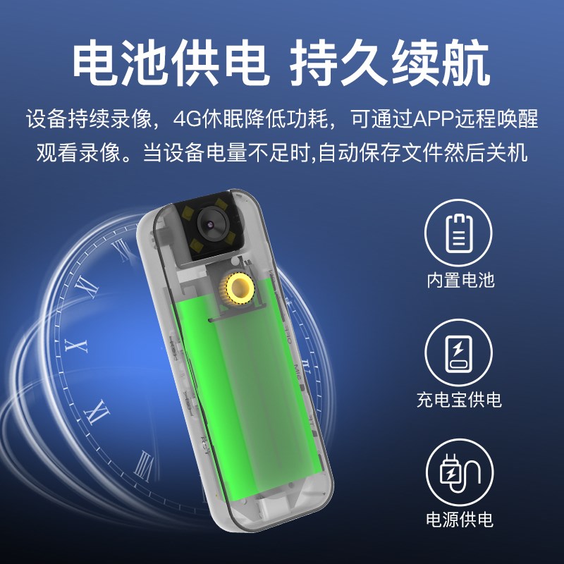 4G无线摄像头高清夜视监控器手机远程执法记录仪录音录像运动相机