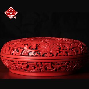 扬州漆器厂新中式 雕漆手捧盒收纳首饰盒生日结婚七夕礼物送老婆