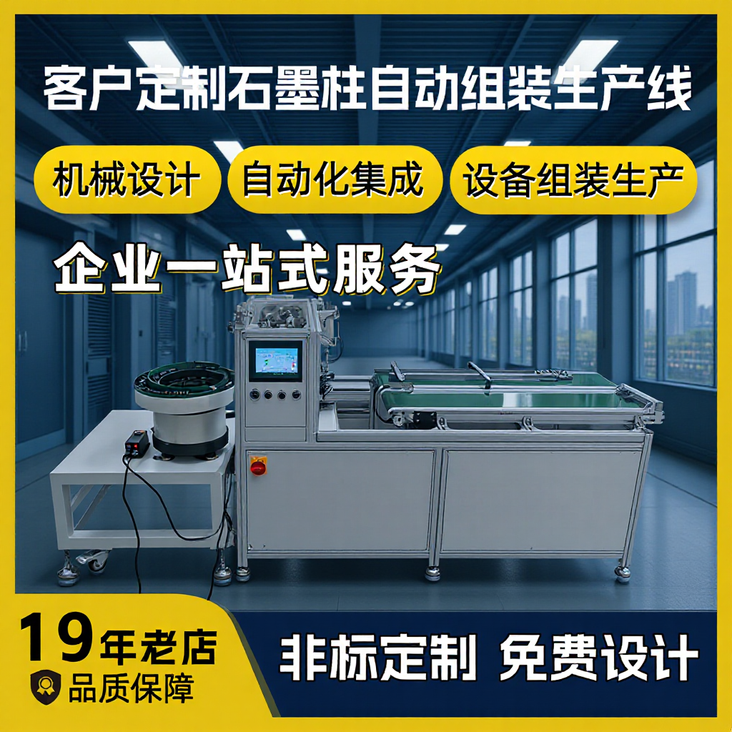 石墨柱自动组装生产线分选称重码垛切割打孔设计自动化智能