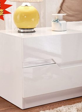 简易床头柜简约现代卧室储物收纳柜白色烤漆欧式组装床边柜子包邮