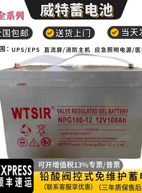 WTSIR威特蓄电池NP65-12V17AH24AH38AH65AH100AH阀控式免维护电瓶