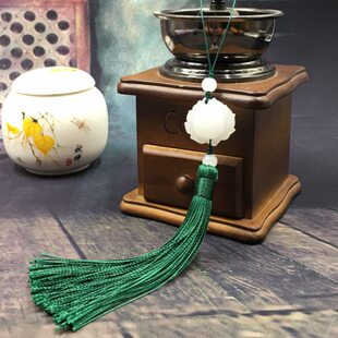 扇坠流苏莲花中国风穗子古典吊穗清浅古风白玉石手工吊坠扇子挂坠