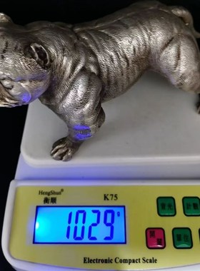 铜生肖狗白铜斗牛犬狗做旧沙皮小公F狗憨态可掬工艺精美宠物窝装