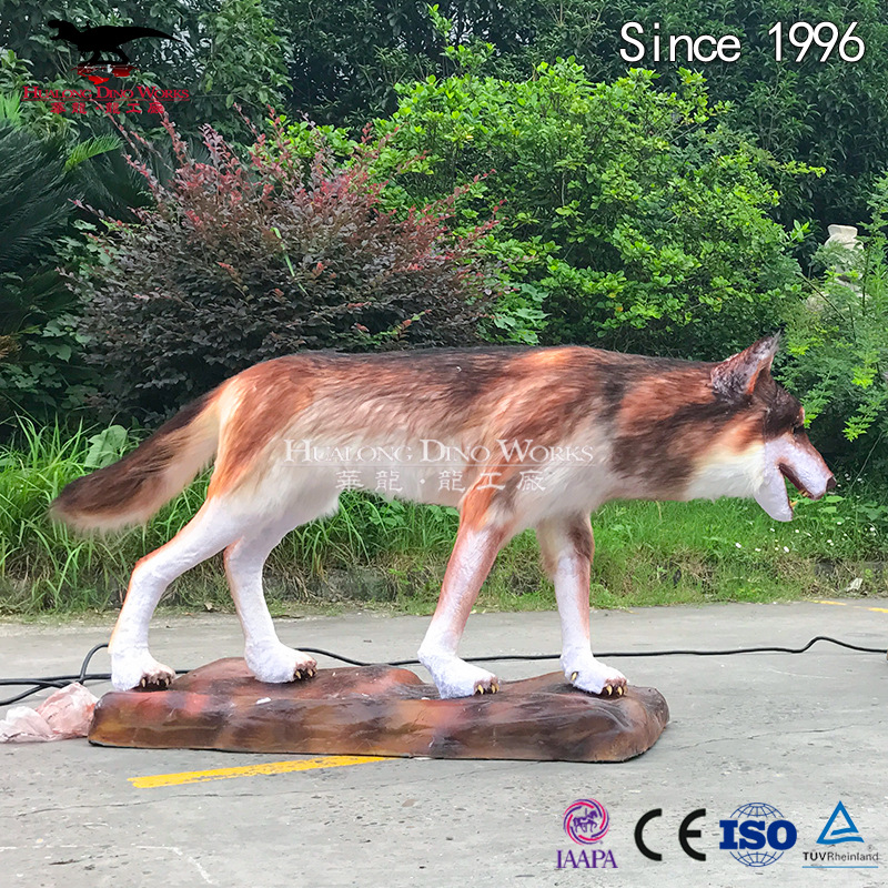 仿真机械模型摆件凶狠的狼动物模型摆件 不夜城中庭引流装置