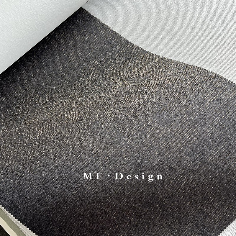 电视背景墙无缝全k屋轻奢立体感墙布卧室壁布素色黑色金色A02-66