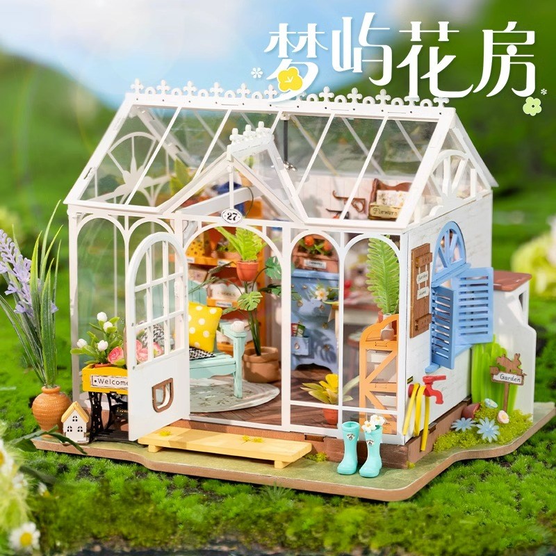 rolife若来梦屿花房DIY手工B小屋拼装模型木制拼图小房子积木礼物