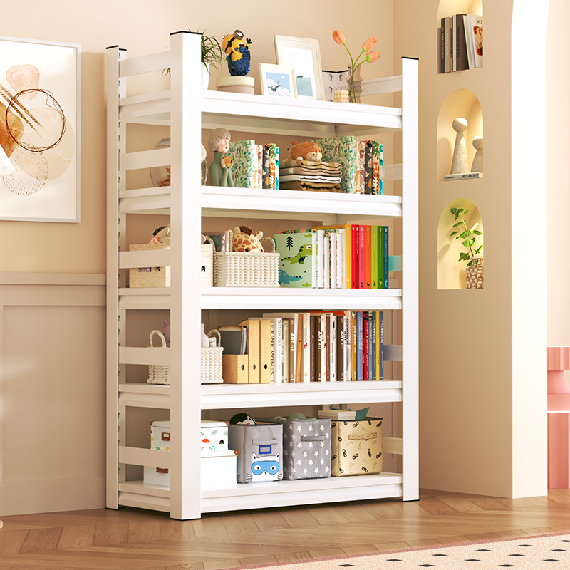 钢制书架落地多层可调节围栏书柜