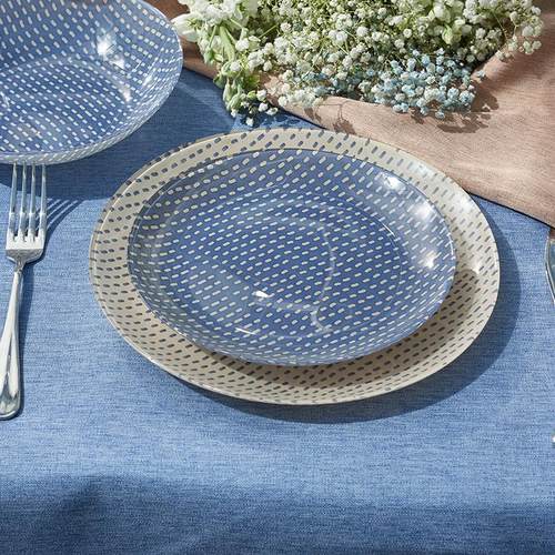 WAZMAN波尔卡法式餐盘牛排盘波点玻璃水果碗盘子套装送礼家用