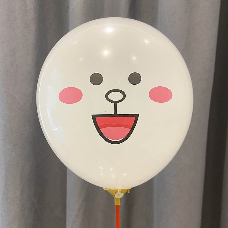加厚12寸白兔熊鸭黄鸭棕熊卡通气球幼儿园学校商场儿童地推小礼品