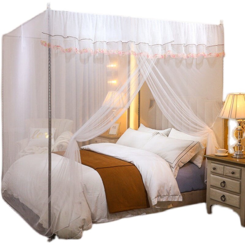 蚊帐家用2021新款免安装卧室1.8m老式落地宫廷单开门通用可挂吊扇