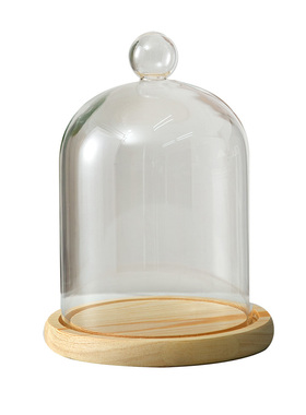 促销永生干花玻璃罩花房粘土手办古玩工艺品盲盒防尘罩香薰蜡烛罩