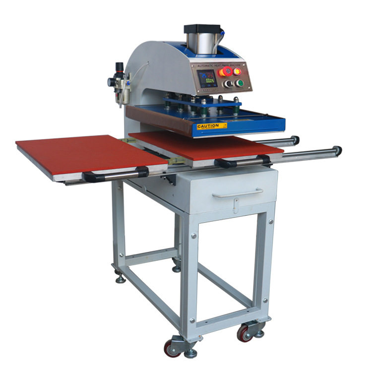 STC烫画机 双工位气动烫画机 90*90cm服装T恤压烫机 热