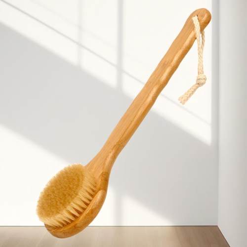 楠竹长柄猪鬃硬毛刷子马鬃软毛干湿洗澡搓后背刷沐浴刷搓澡刷浴刷