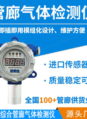城市综合管廊气体检测仪 硫化氢H2S/氧气O2/甲烷CH4/温湿度检测仪