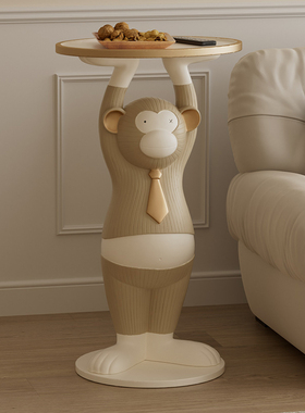 创意猴子托盘摆件艺术大型落地客厅沙发边几旁装饰品新家乔迁礼物