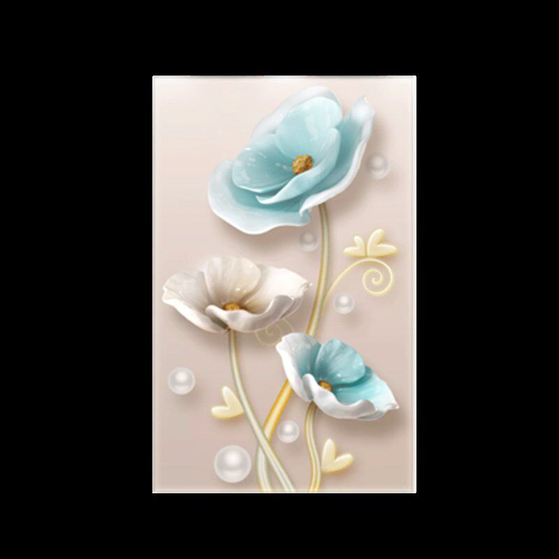 8D凹凸立体壁画玄关过道壁纸简约欧式背景墙布16D浮雕花卉5D壁纸