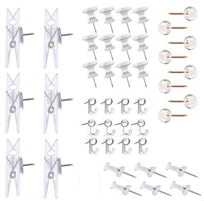 5种款式组合 创意透明可爱图钉夹子软木板地图钉大头钉工字钉固定