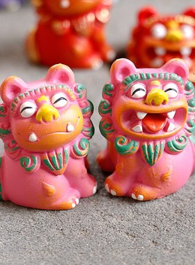 狮三百侧身狮圆圆回眸一笑摆件家居办公室摆放中式开运祝福送礼