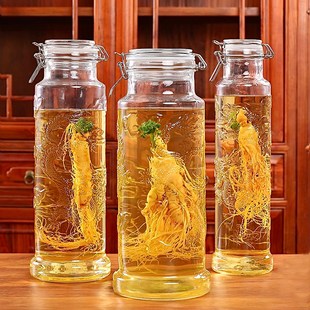 泡酒玻璃瓶密封瓶泡人参酒专用酒瓶2斤3斤小容量酒瓶分装 酒瓶加厚