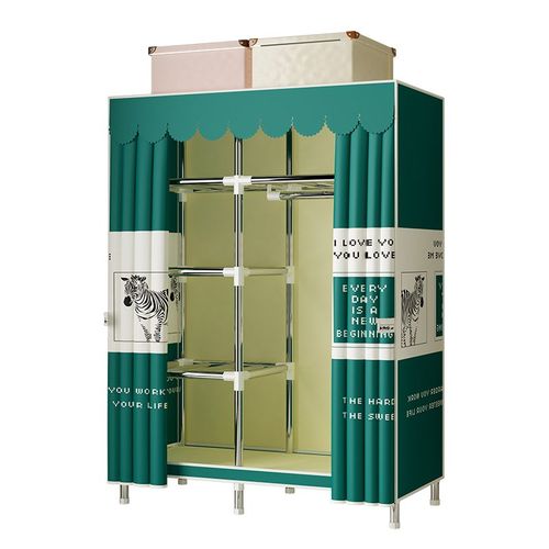 单人简易衣柜钢架结构结实耐用出租房宿舍组装布衣柜家用卧室收纳