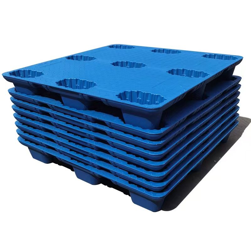 防潮板塑料叉车托盘九脚物流面粉饲料厂仓库专用1210重型加厚地牛