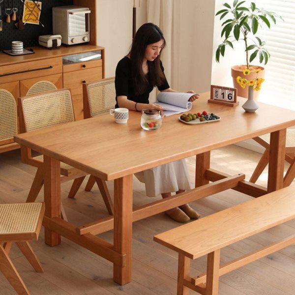 北美黑胡桃木餐桌樱桃木饭桌小户型日式简约家用长桌台大板桌,商业/办公家具,线棒货架/工作台,淘宝优惠券,粉丝福利购,淘宝优惠卷