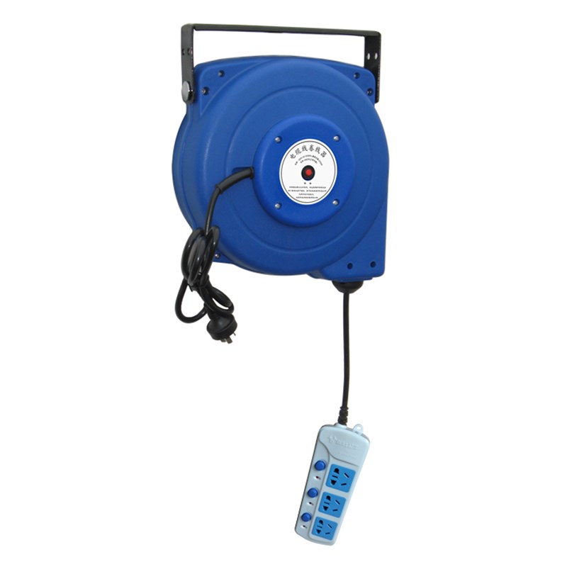 20米自a动伸缩电源线盘 弹簧回绕卷线器 国标铜芯线缆多孔插排卷