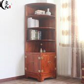 实木墙角柜转角柜客厅卧室扇形拐角柜新中式 落地置物架储物柜