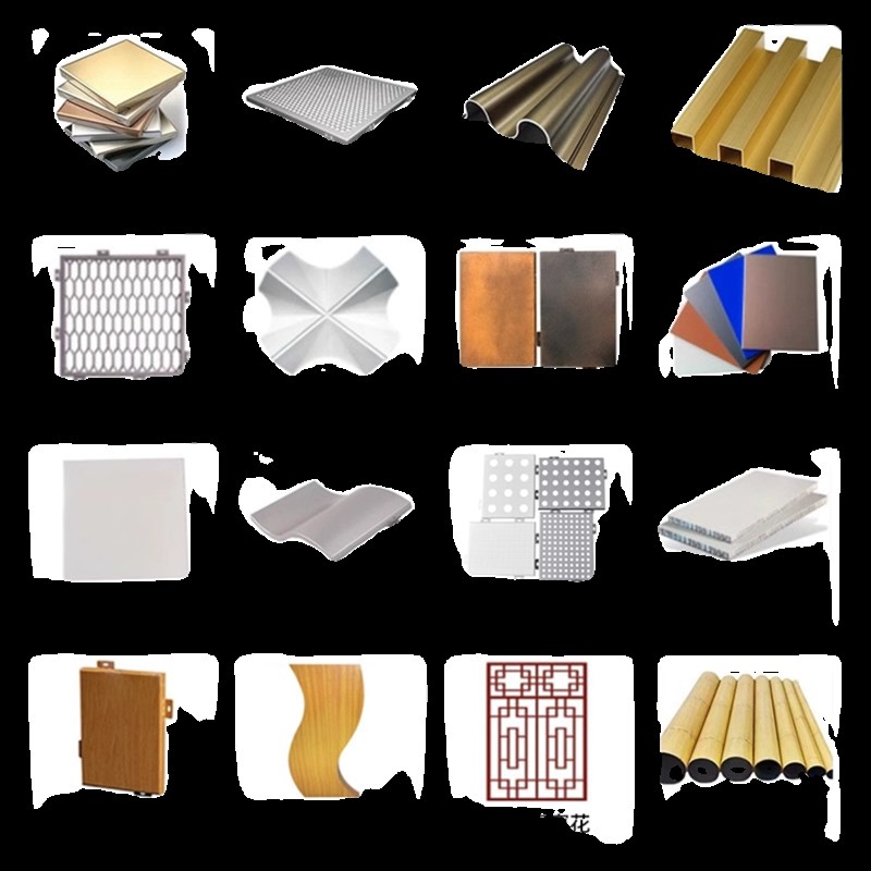 弧形异形铝方通吊顶定制波浪拉弯铝方管造型木纹铝树背景格栅厂家