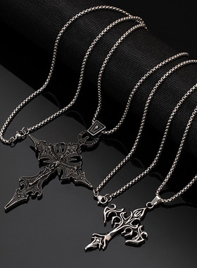 欧美跨境热销钛钢火焰十字架