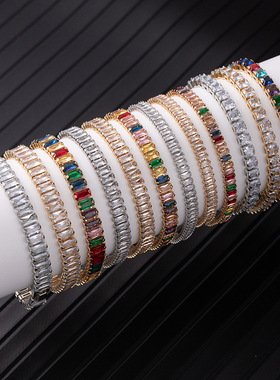 欧美爆款彩色锆石手链