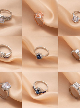 欧美风彩虹宝石钻戒56