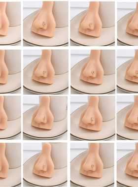 欧美高级感26个字母U形镶钻鼻钉女 小众设计感简约非穿刺鼻夹