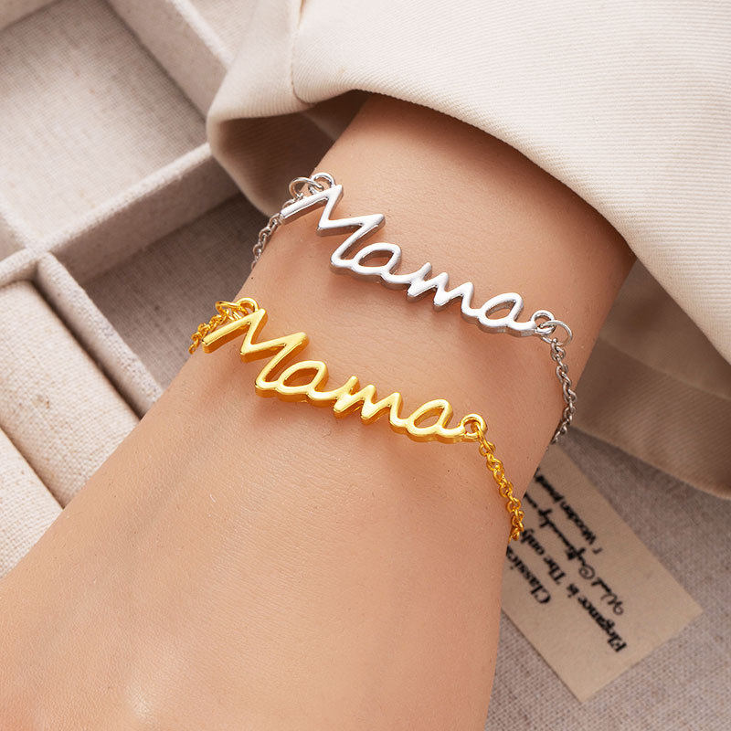 欧美字母Mama手链时尚简约母亲节礼物手镯个性百搭手串饰品