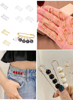 金色带圈大别针 保色电镀胸针手工焊接别针DIY饰品配件货源