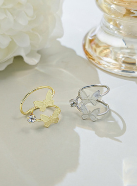 韩版简约百搭小巧蝴蝶无耳洞耳夹 高级感个性冷淡风镶钻耳骨夹女