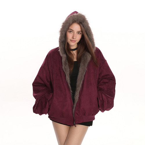 2025新款麂皮座山雕双面穿派克服