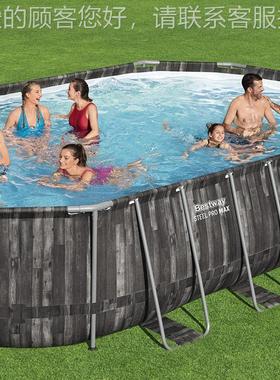 Bestw水ay5611大型支架游泳池家框5611R用架池儿童乐园R家庭户外