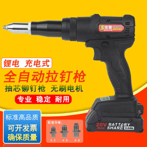 电动拉铆钉枪锂电拉铆钉枪器全自动拉柳枪充电式抽芯铆钉机不锈钢