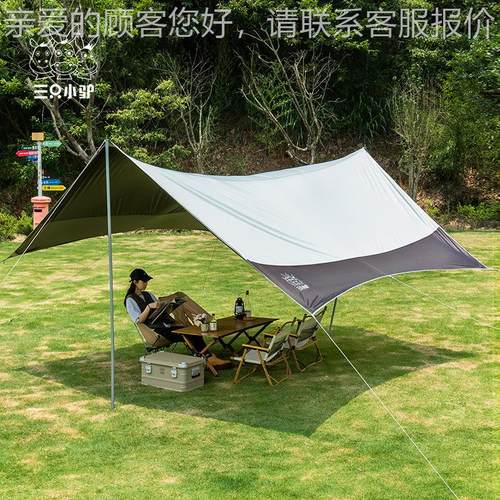 户外黑SZXL-TM-天幕帐阳露营野营便携篷式防雨胶防晒蝶形遮棚