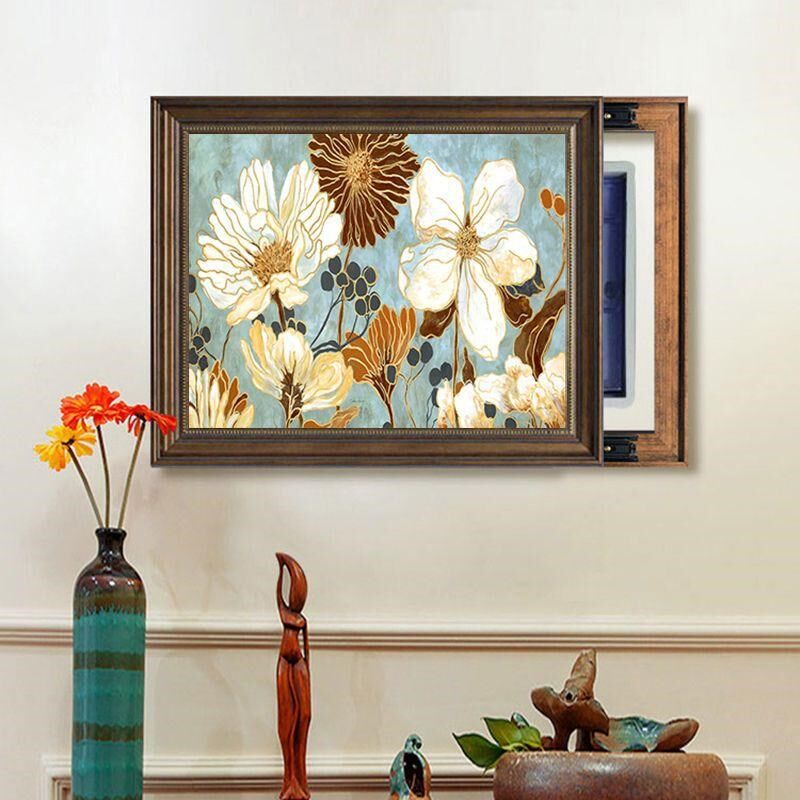 美式电表箱装饰画免打孔配电闸箱遮挡箱欧式餐厅风景油画客厅挂画