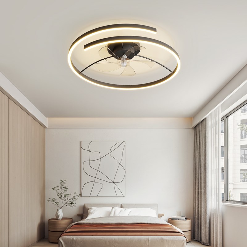 餐厅风扇灯一体设计艺术灯具主卧房间现代简约家用卧室吸顶灯