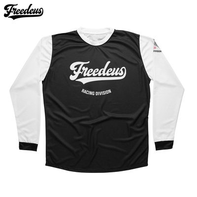 2023夏天复古越野摩托车速降骑行服长袖速干衣透气林道山地车T恤