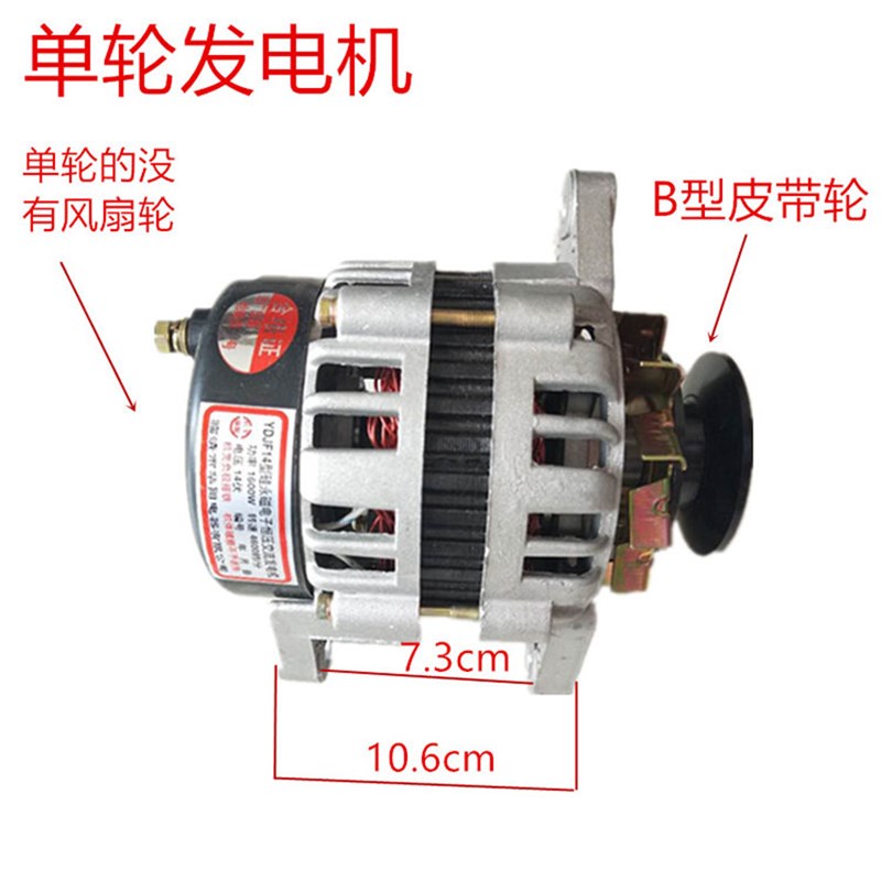 汽车农用车拖拉机12v伏1600瓦三四轮通用直流充电带灯两用发电机
